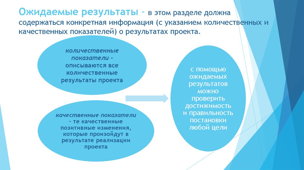 Количественные и качественные показатели социального проекта