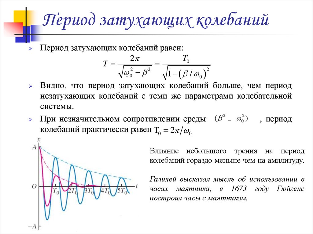 Чему равен период и амплитуда колебаний