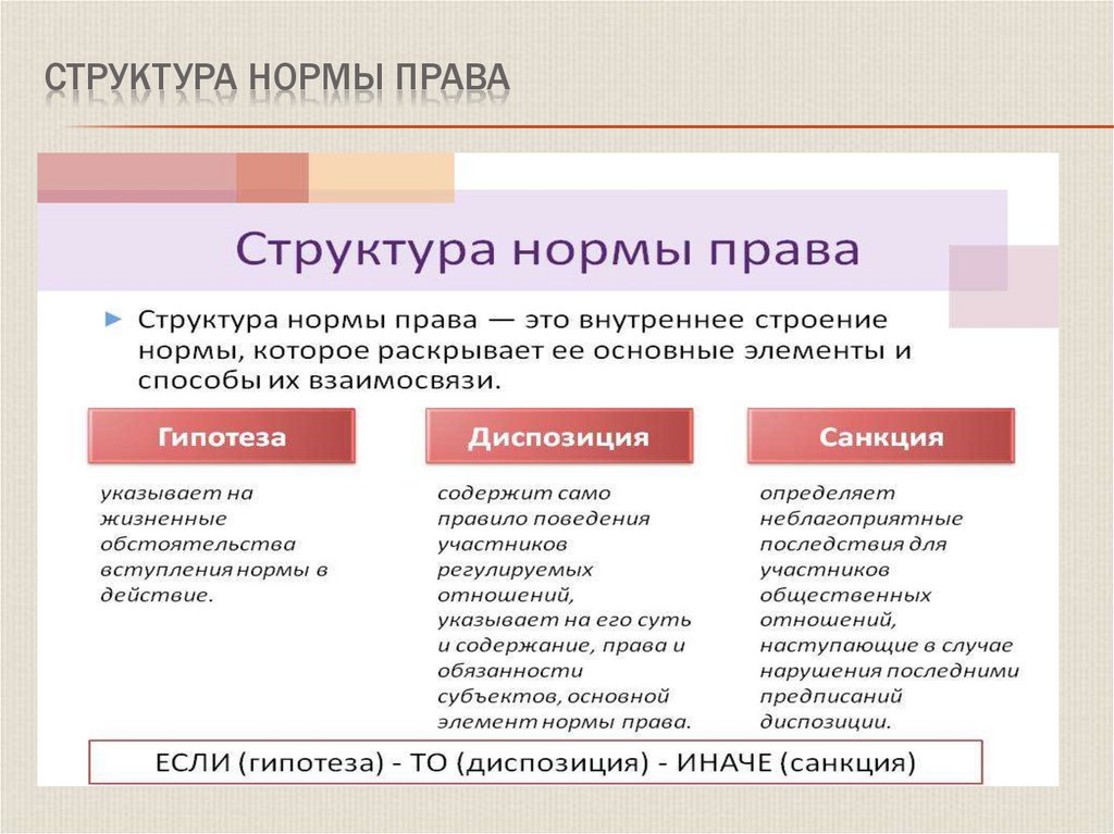 Презентацию на тему структура нормы права