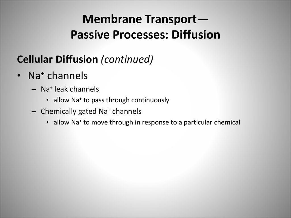 Membrane Transport— Passive Processes: Diffusion
