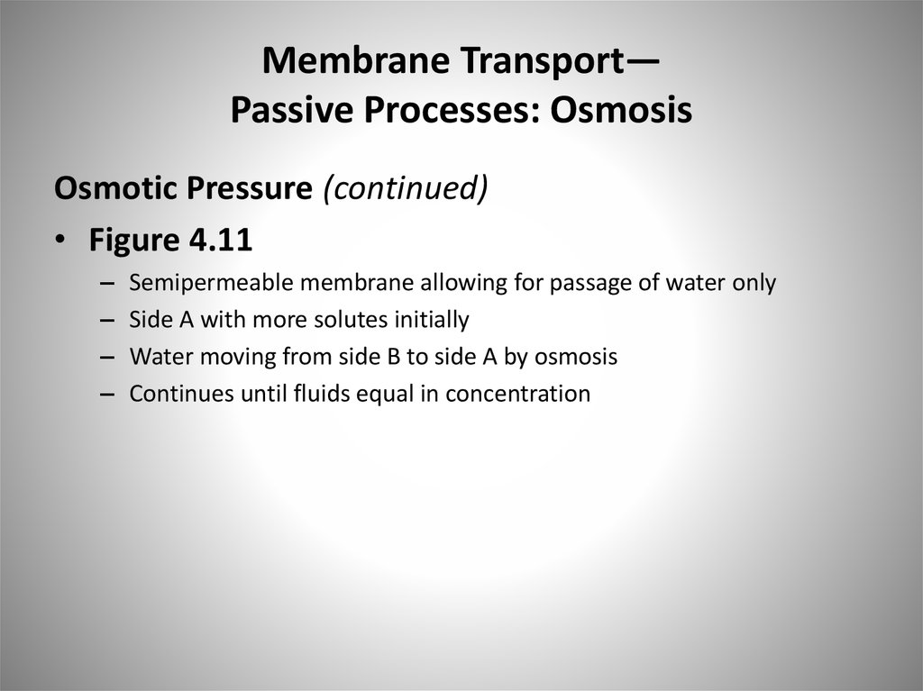 Membrane Transport— Passive Processes: Osmosis