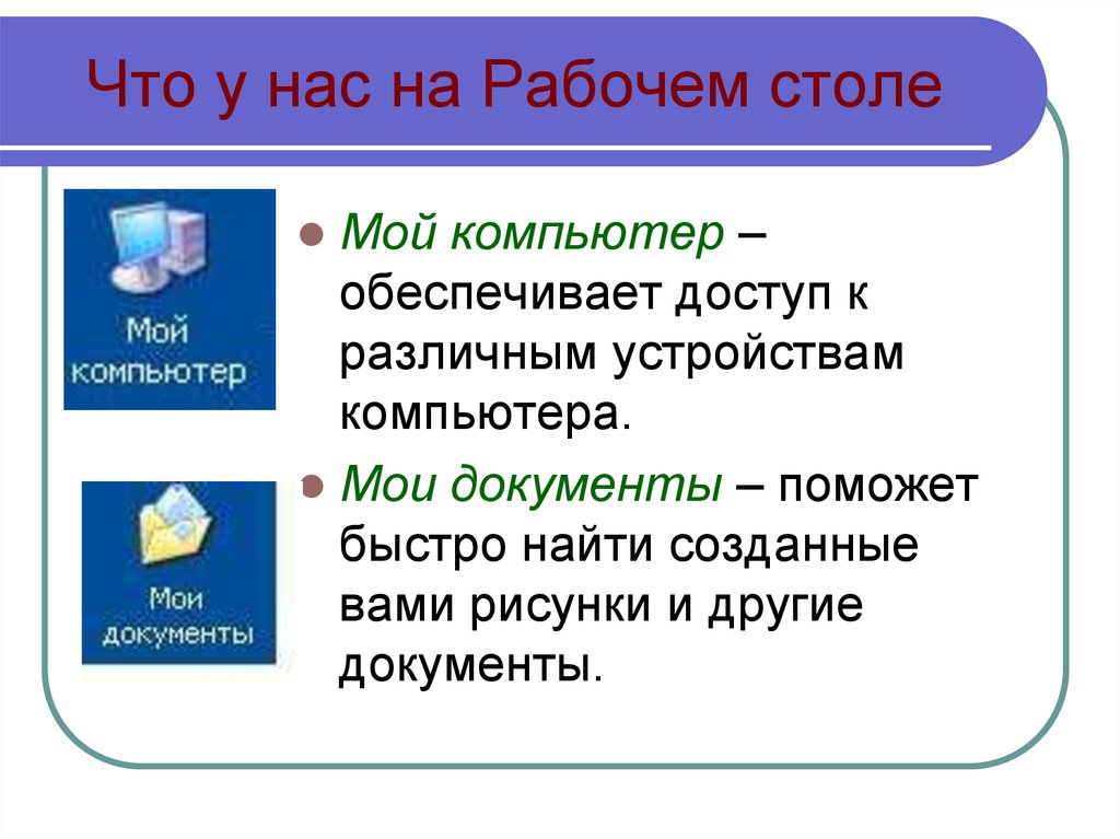 С использованием какого значка можно быстро найти сохраненные тобой рисунки и документы