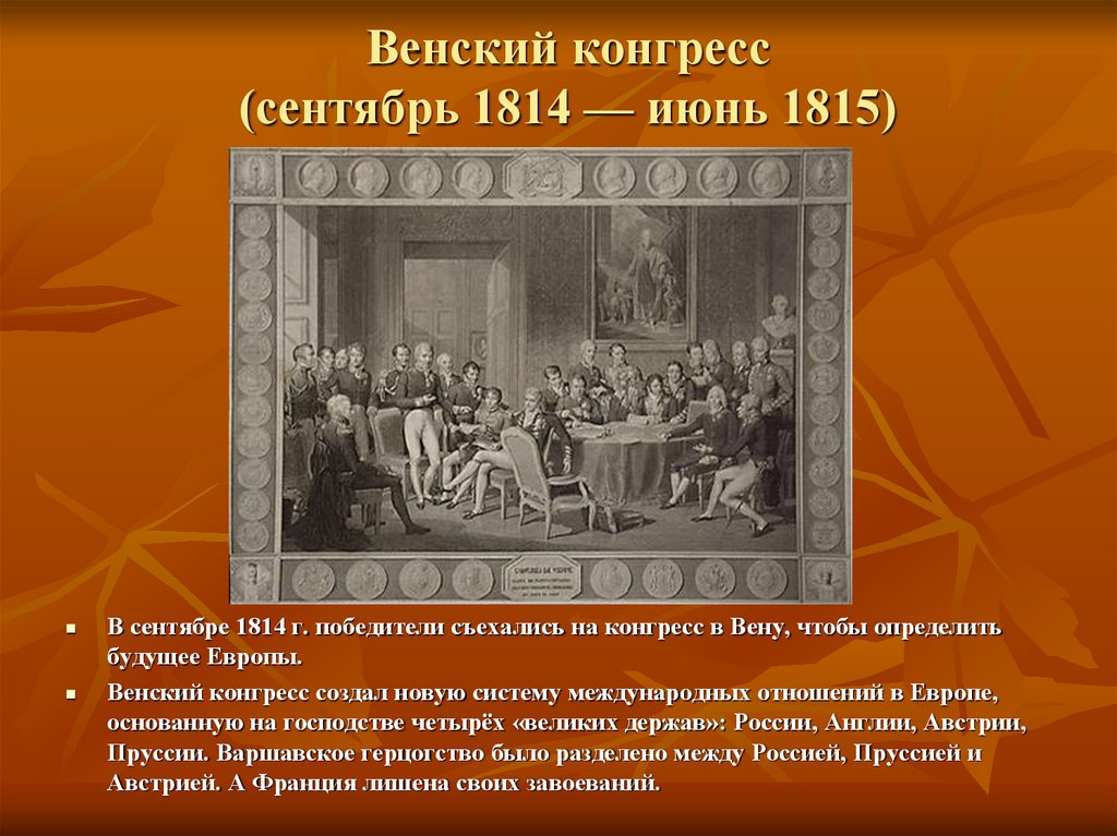 1814 венский конгресс итоги