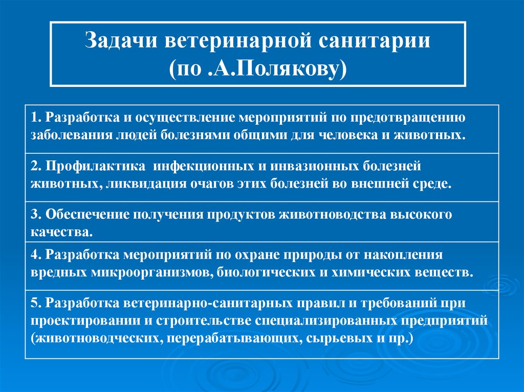 Ветеринарные болезни. Задачи ветеринарной санитарии. Мероприятия по предупреждению заболеваний. Профилактика инфекционных болезней животных. Меры по ликвидации заразных болезней животных.