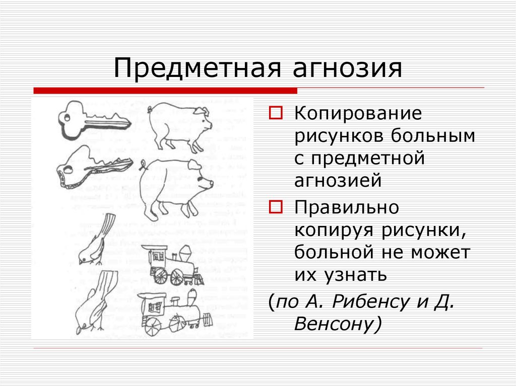 Вид агнозии характеризующийся нарушением узнавания предметов или их изображений