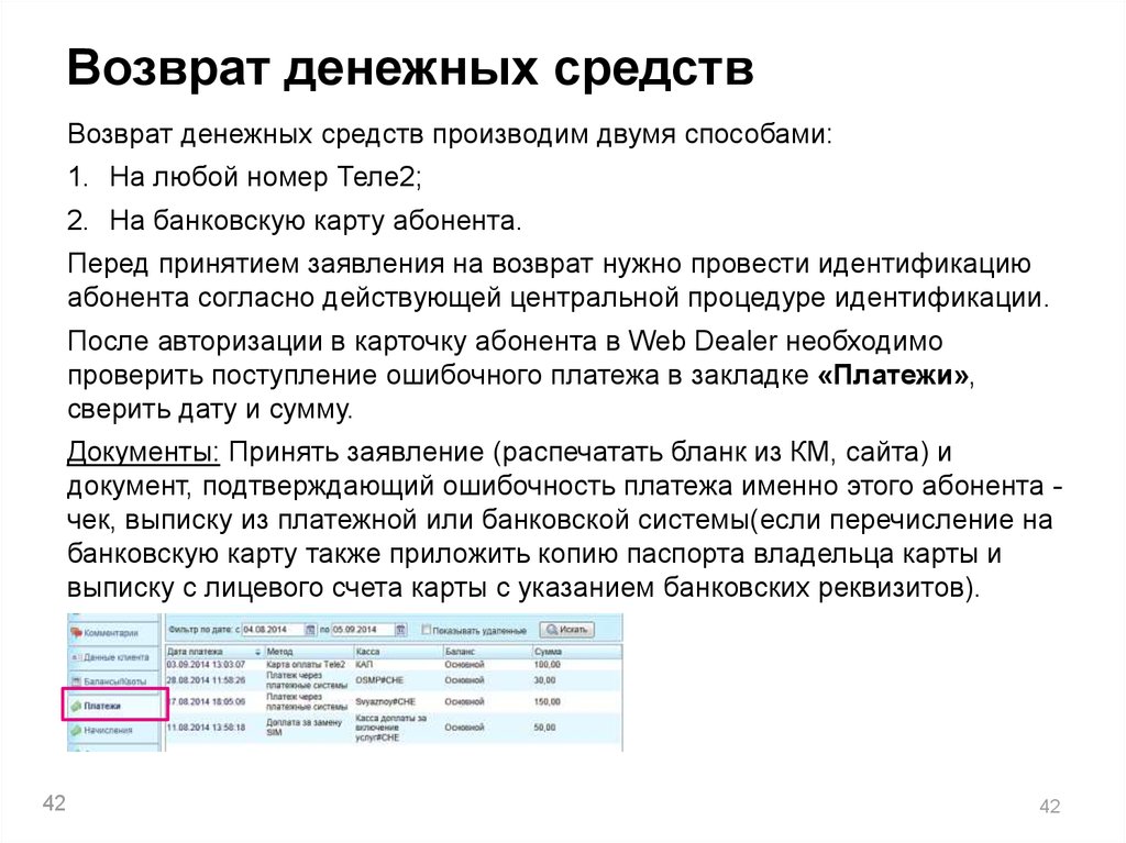 Возврат денег на банковскую карту сроки