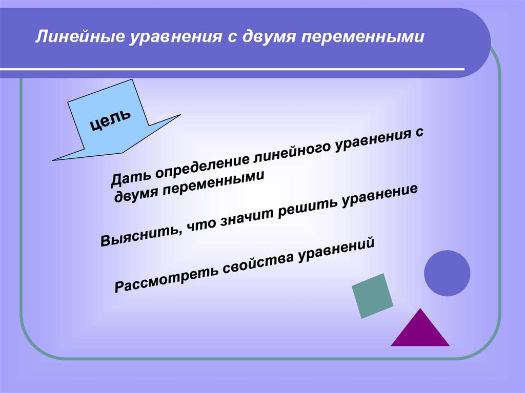 Определение линейной. Линейная презентация. Дайте определение линейного уравнения с двумя переменными. Свойства уравнений с двумя переменными.