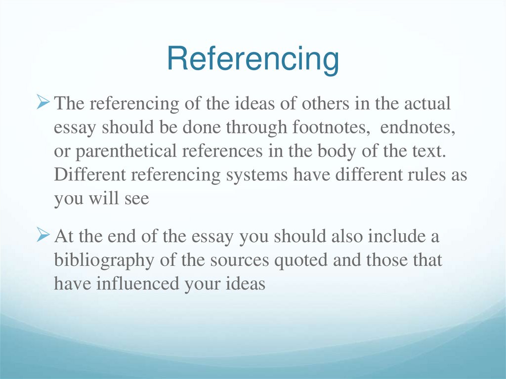 Referencing
