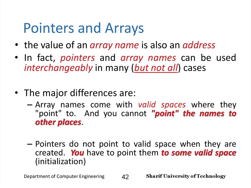 Pointers and Arrays