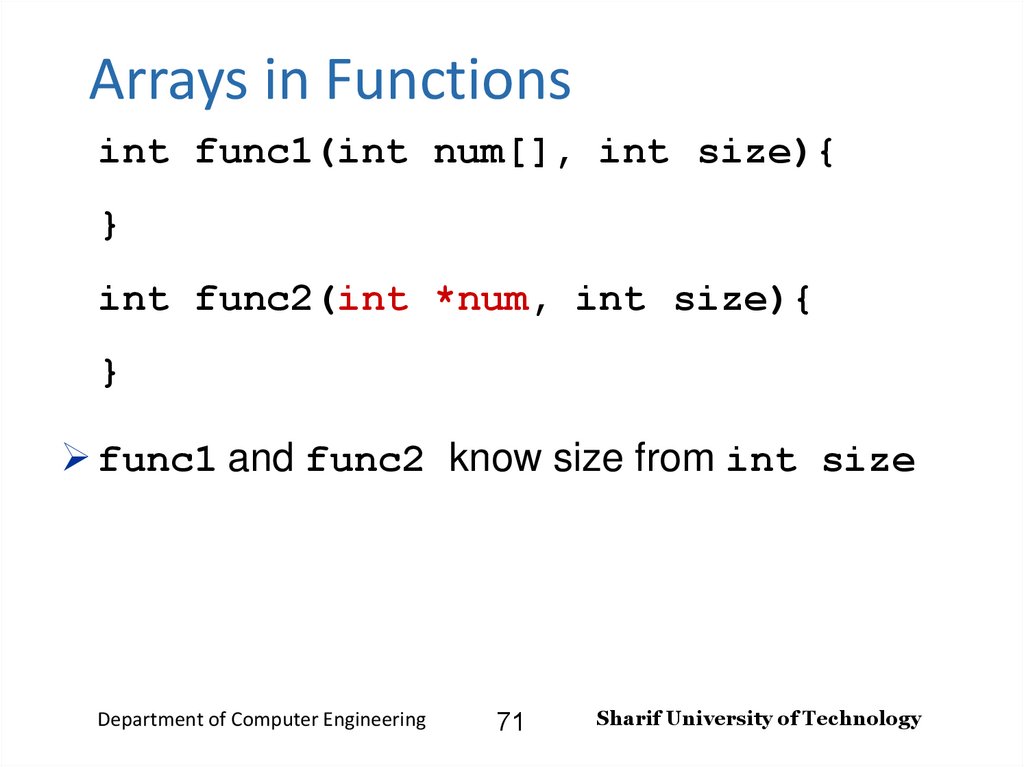 Arrays in Functions
