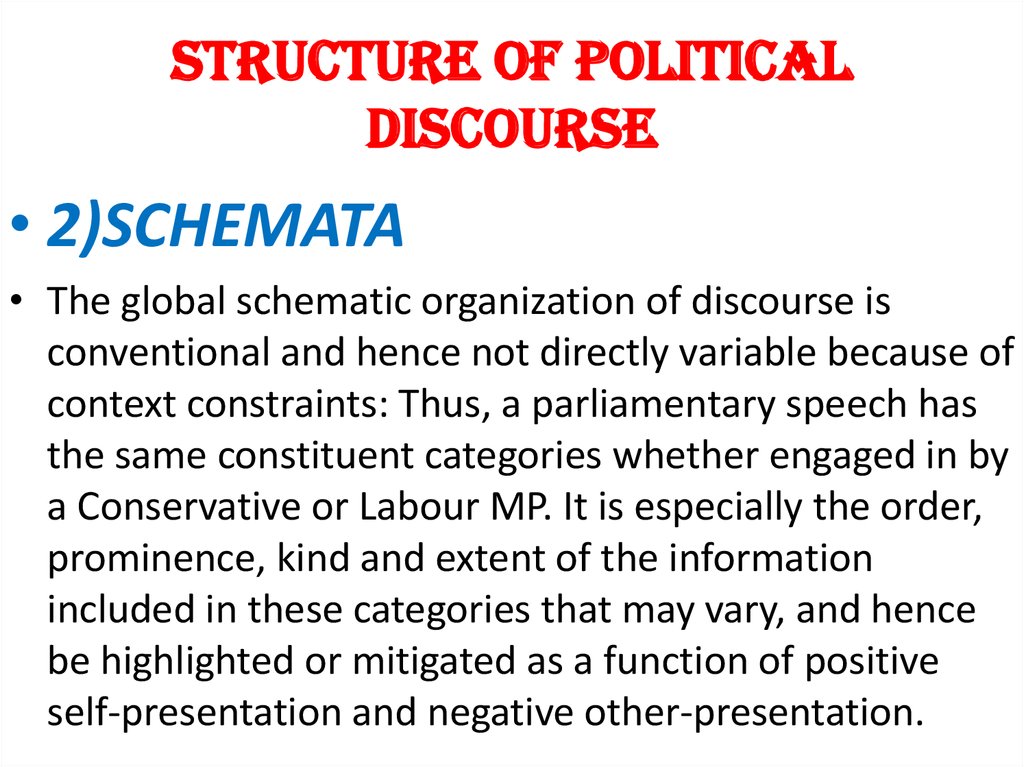 STRUCTURE OF POLITICAL DISCOURSE
