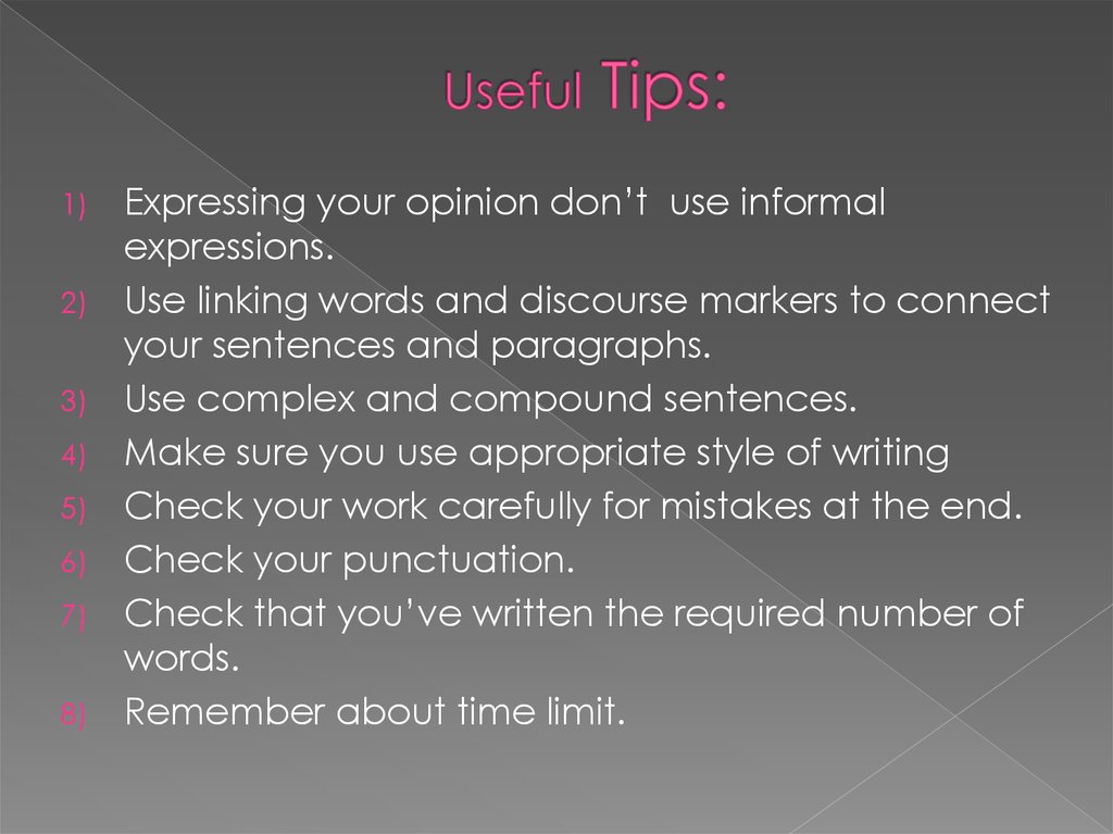 Useful Tips:
