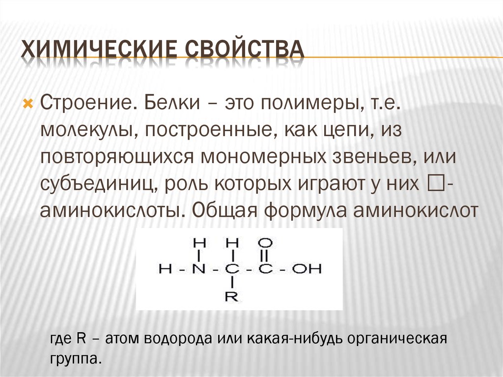 Особенности строения белков