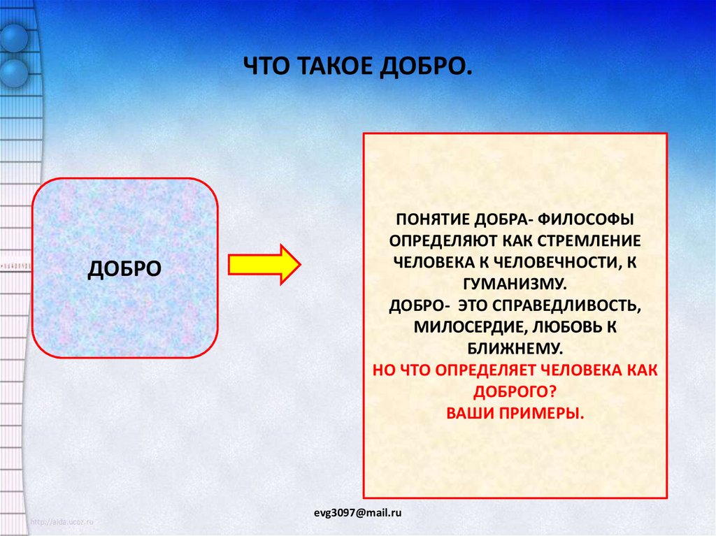 Понятие добро. Понятие это. Понятие любовь к ближнему. Добро это стремление к человечности.