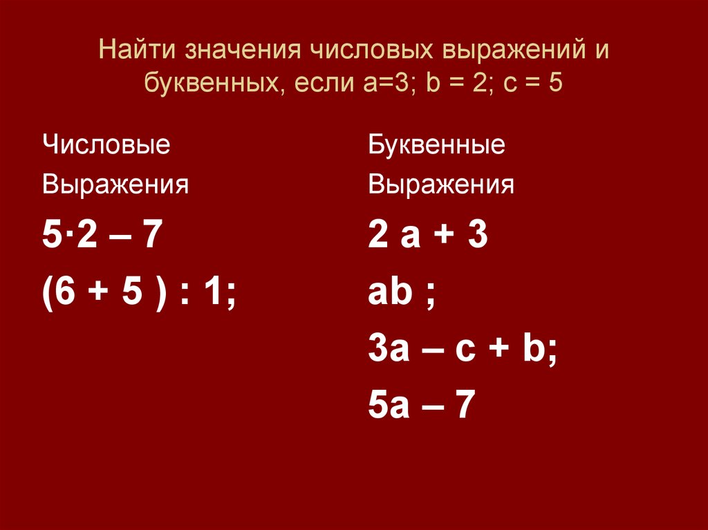 Значение выражения 57