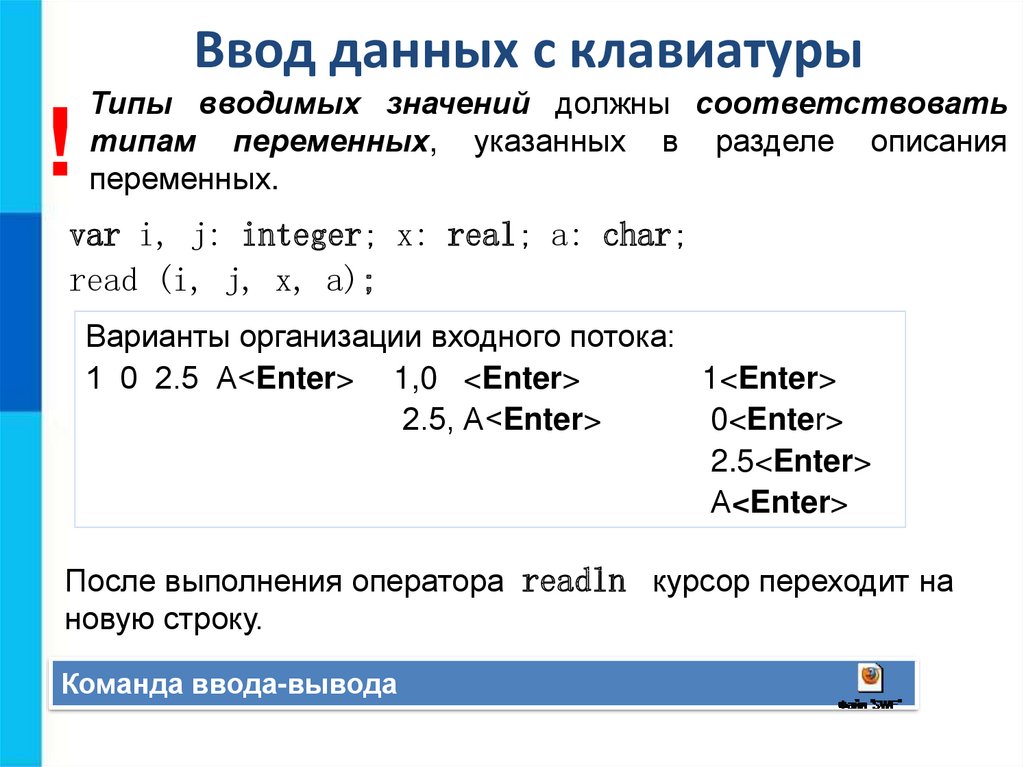 Организация ввода и вывода данных начала программирования - online ...