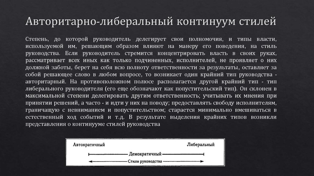 Либеральный стиль руководства представляет собой когда