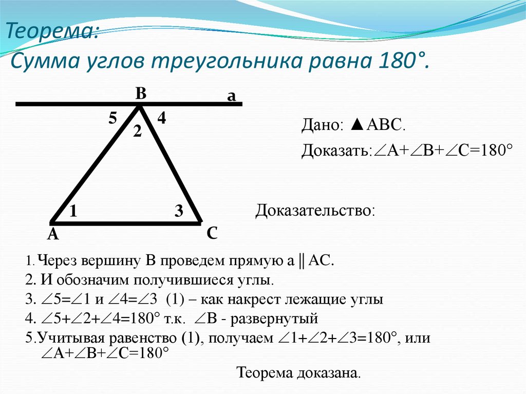 Сумма углов треугольника 7 класс доказательство теорема. Сумма углов треугольника равна 180 градусов доказательство следствия. Доказательство что сумма углов треугольника равна 180. Теорема сумма углов треугольника равна 180 доказательство кратко. Сумма внутренних углов треугольника 7 класс.