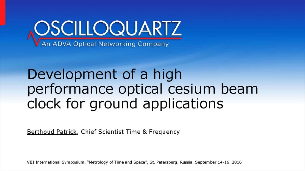 Development of a high performance optical cesium beam clock for ground applications