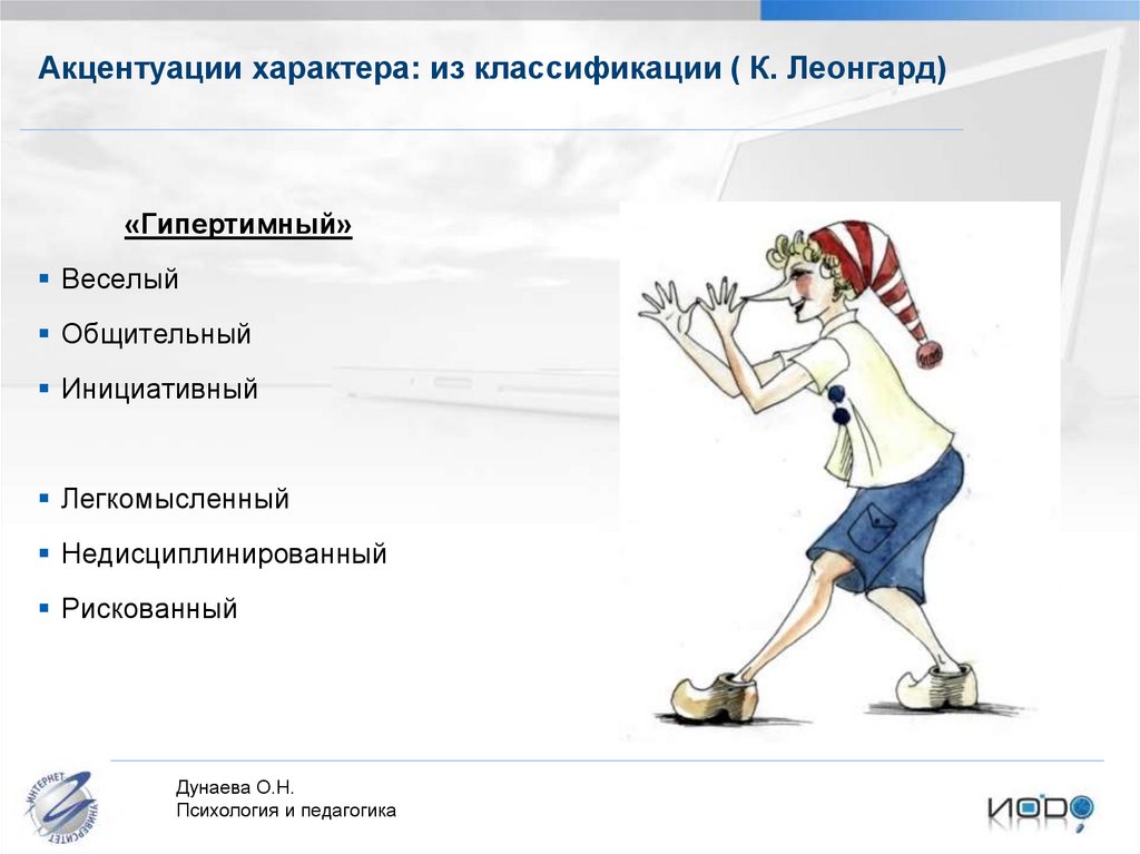 Гипертимный тип личности презентация