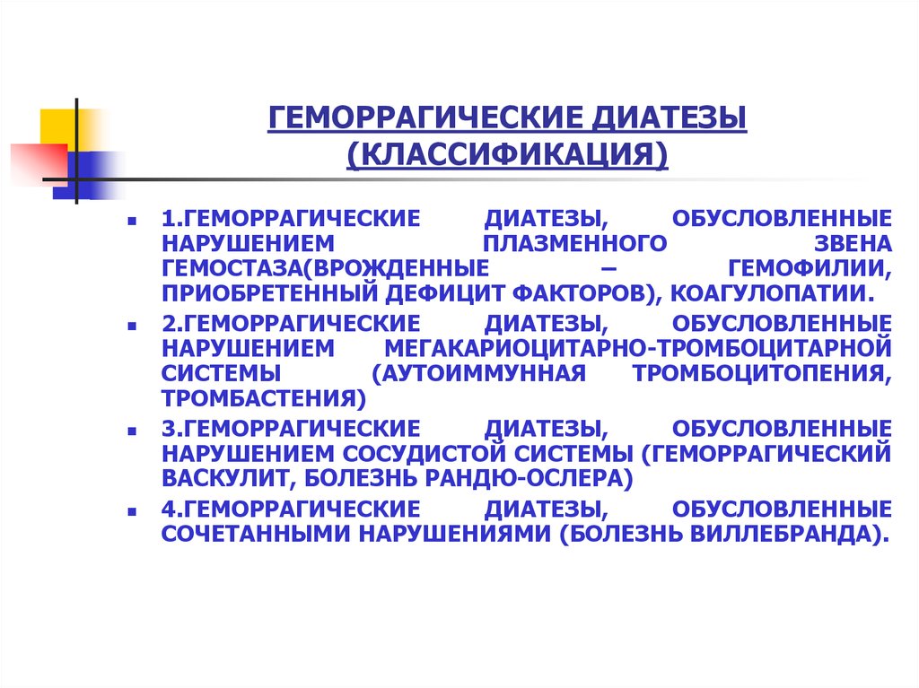 Геморрагические диатезы педиатрия презентация