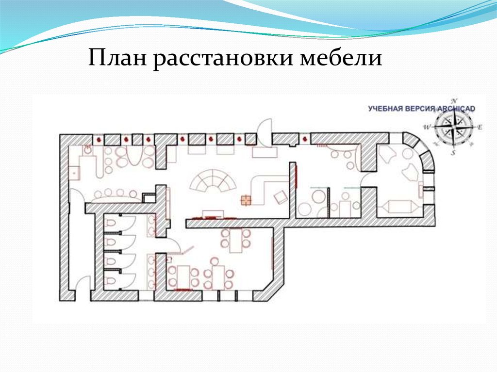 План кафе с расстановкой мебели