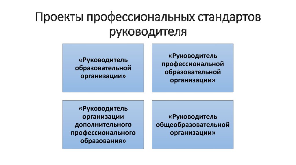 Профессиональный стандарт руководитель организации