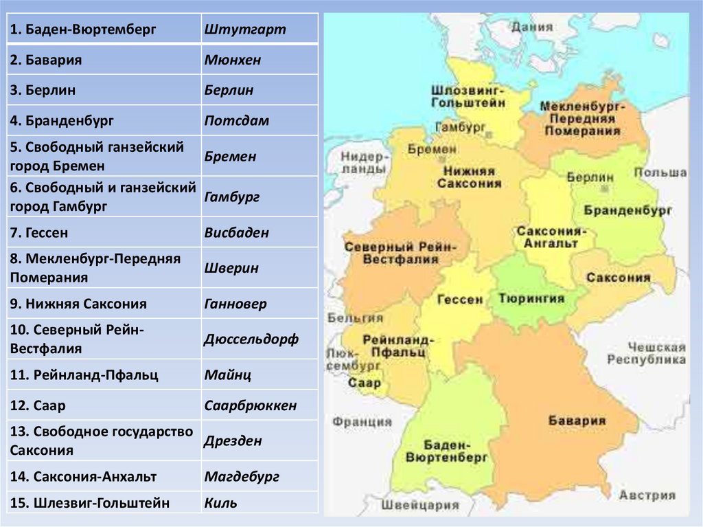 Карта баден вюртемберг германия