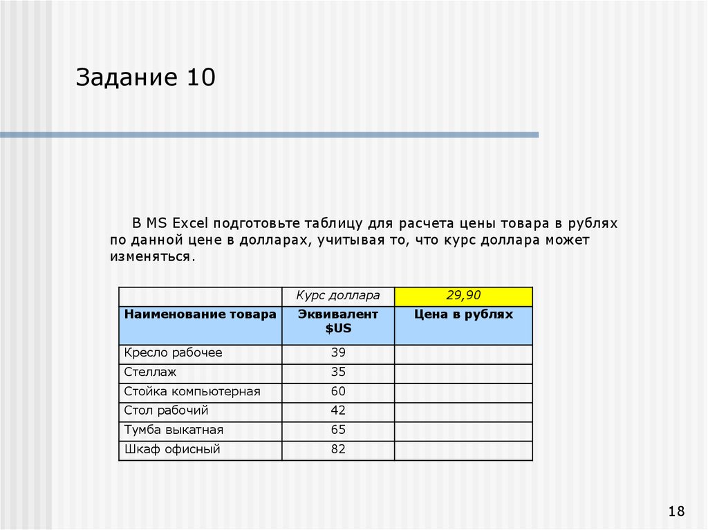 Основные функции excel презентация