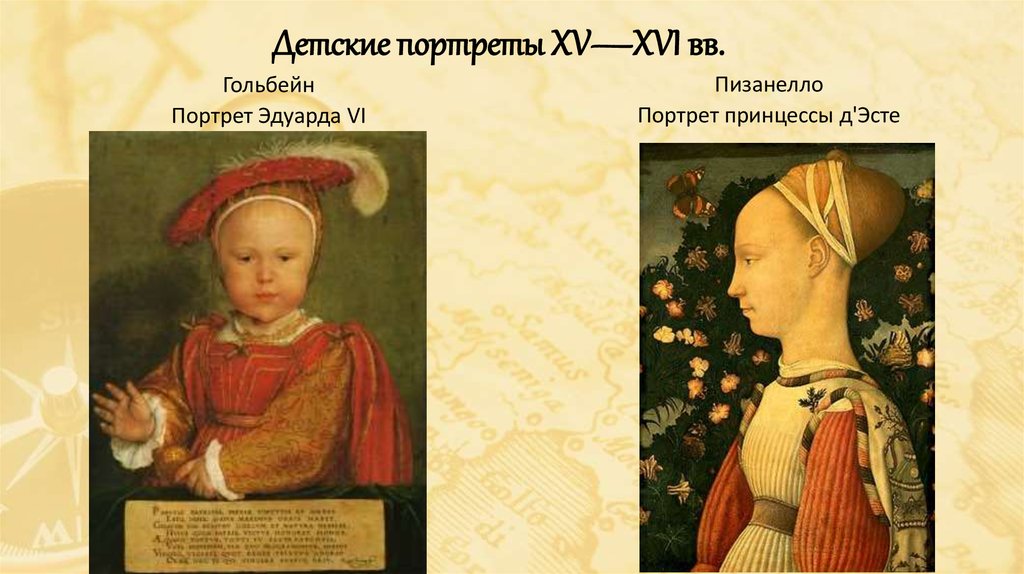 Детские портреты XV—XVI вв.