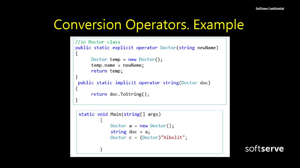Conversion Operators. Example