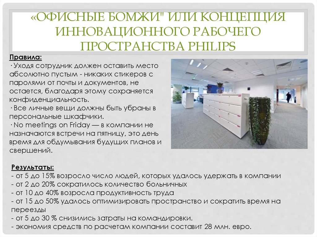 «офисные бомжи" или Концепция инновационного рабочего пространства Philips