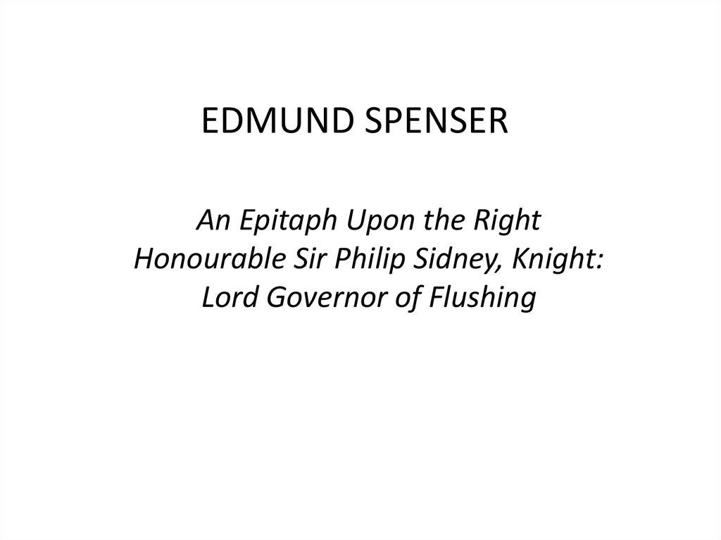 EDMUND SPENSER