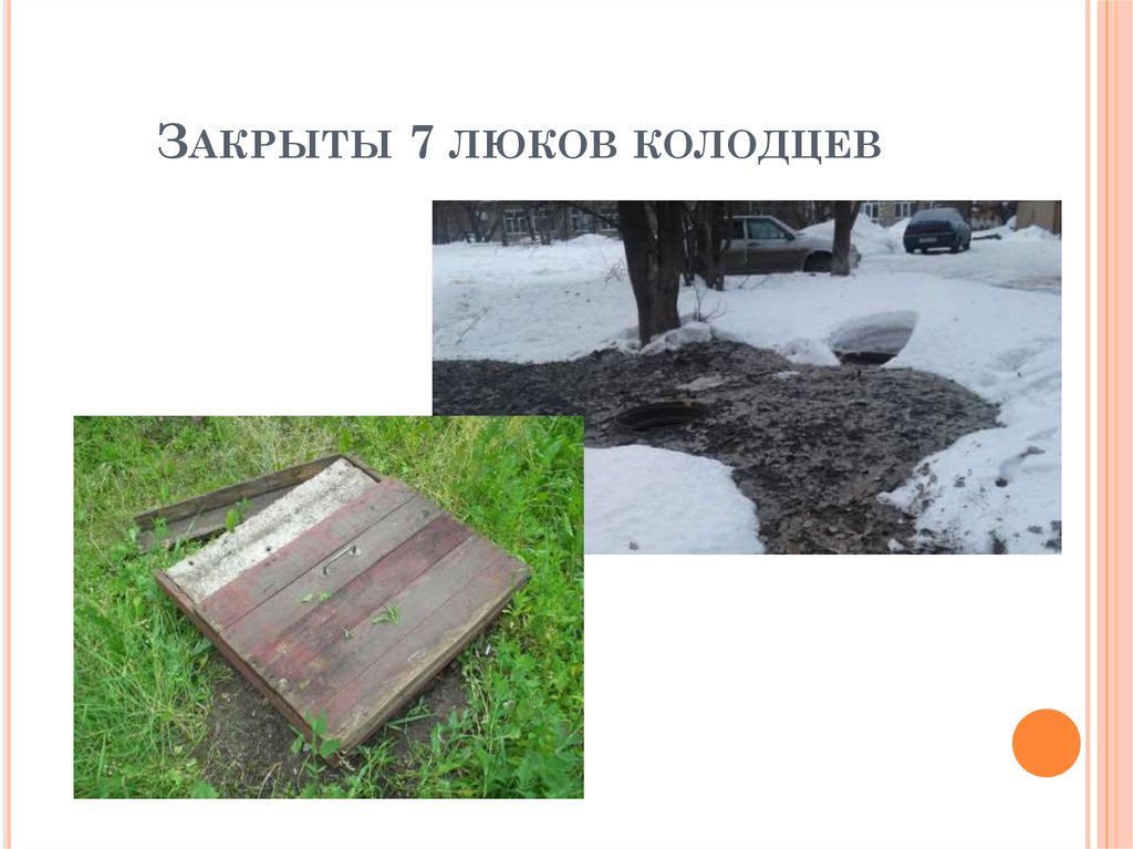 Закрыты 7 люков колодцев