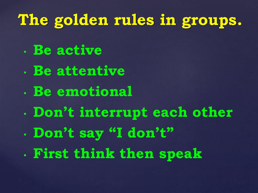 Golden rules