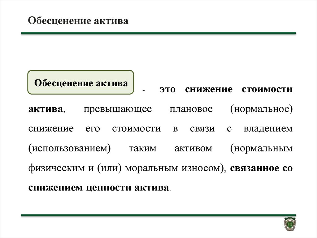 Погашение стоимости активов