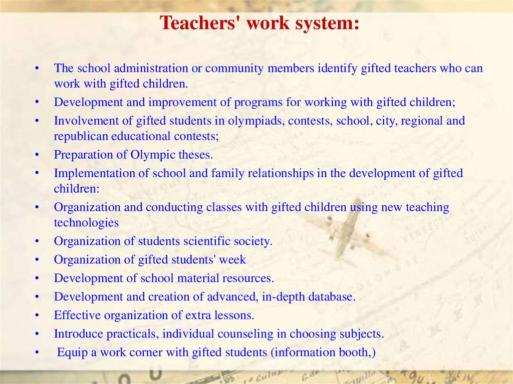 Teachers' work system: