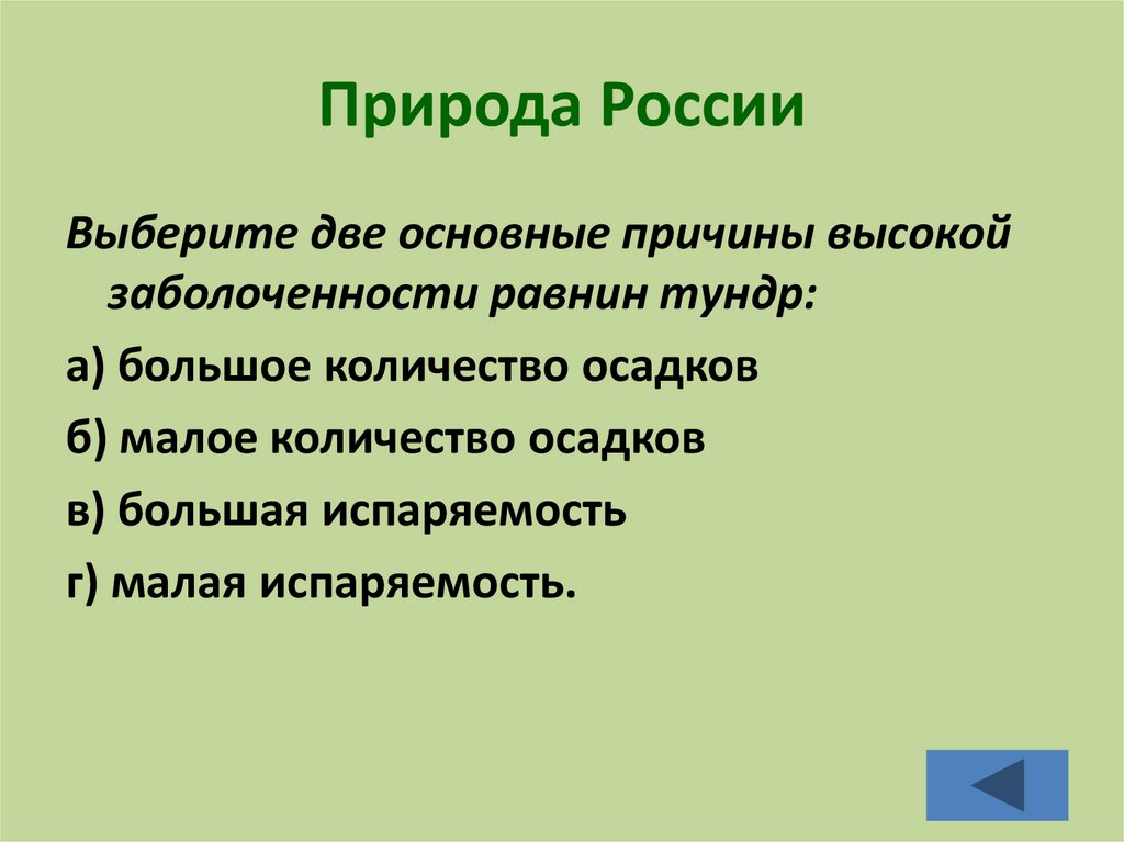 Почему высокий. Причины заболоченности. Причины высокой заболоченности. Причины заболоченности равнины. Причины заболоченности тундры.