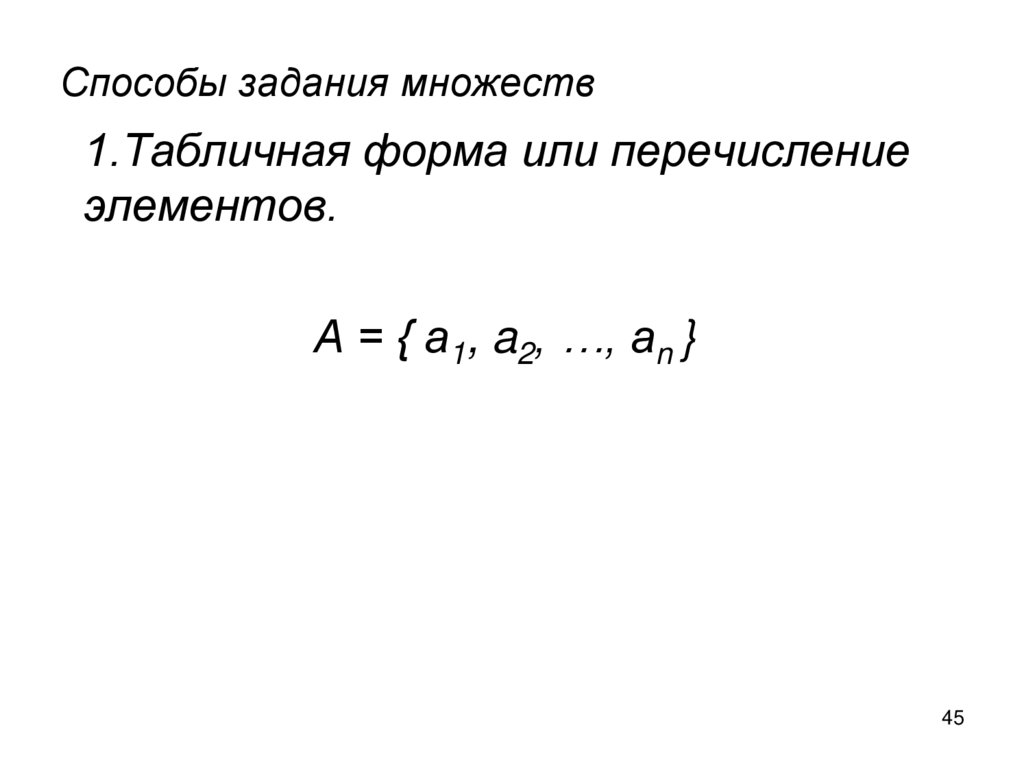 Презентация способы задания множества