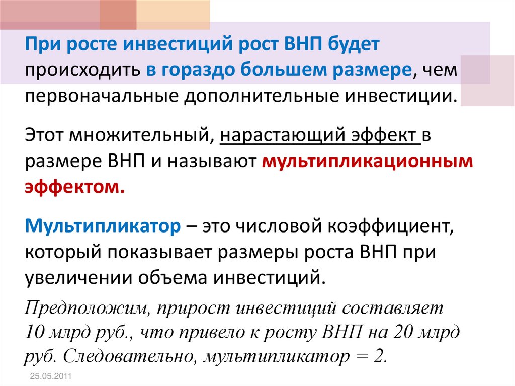 Инвестиции эффект мультипликатора