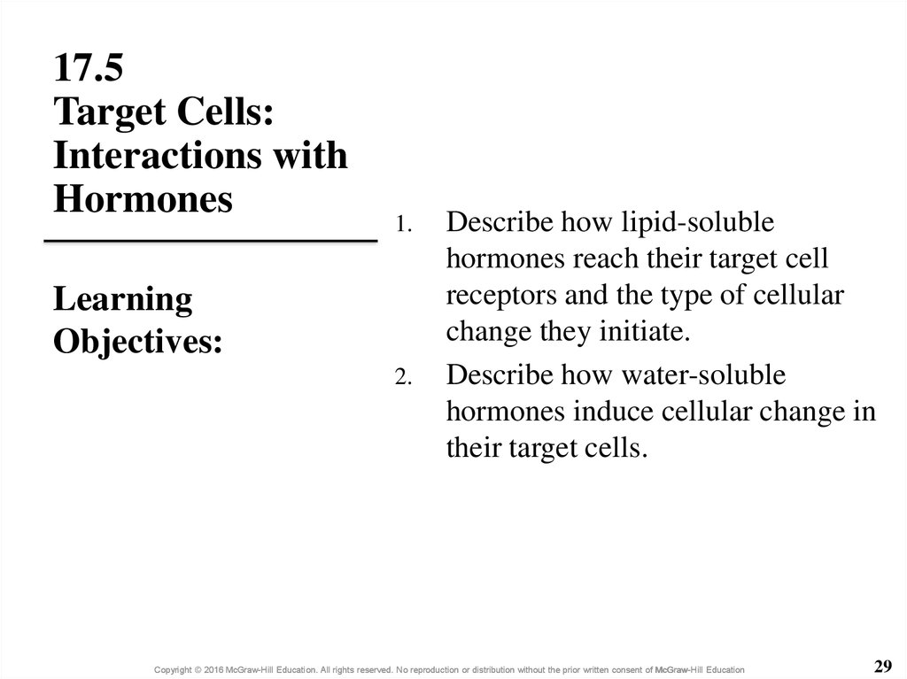17.5 Target Cells: Interactions with Hormones
