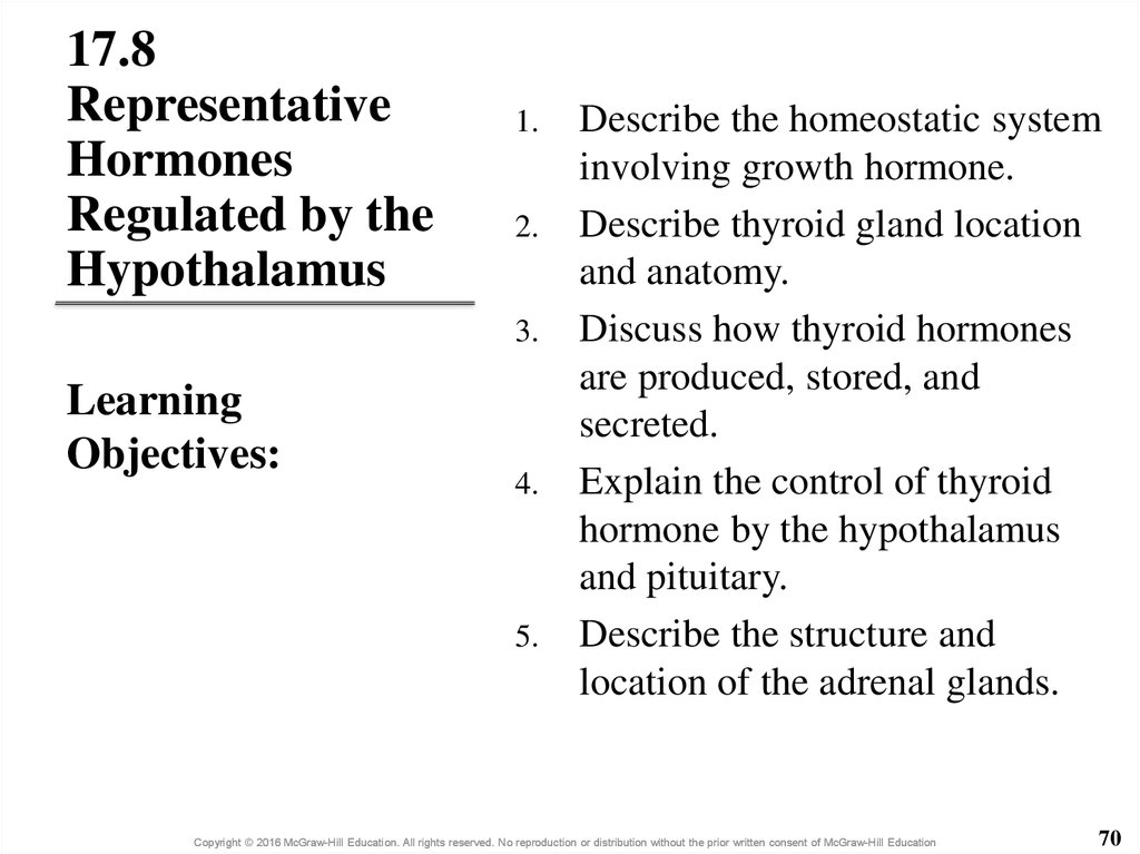 17.8 Representative Hormones Regulated by the Hypothalamus