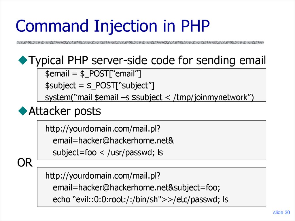 Command Injection in PHP