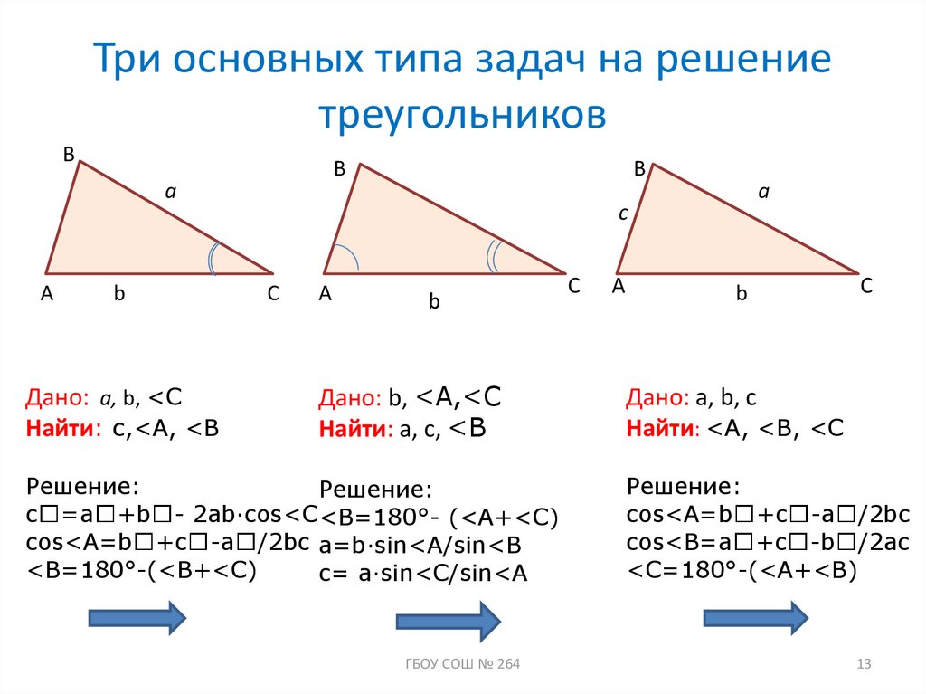 Решение треугольников презентация