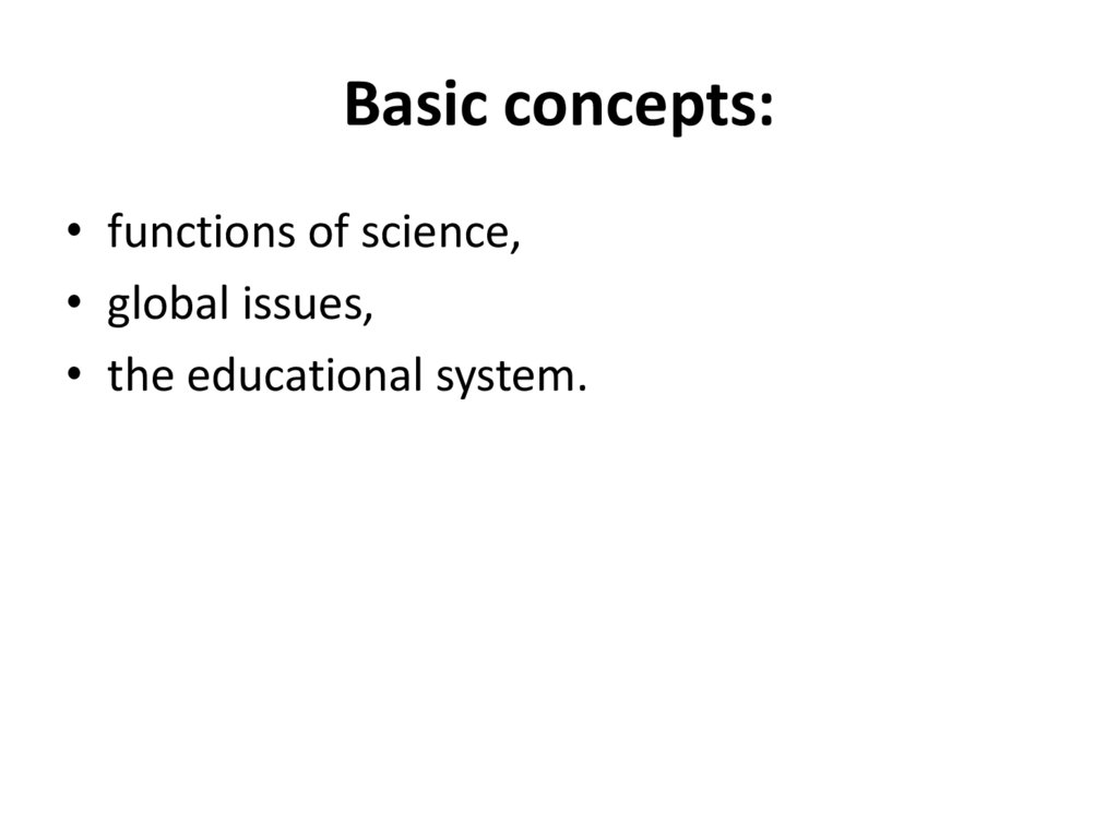 Basic concepts: