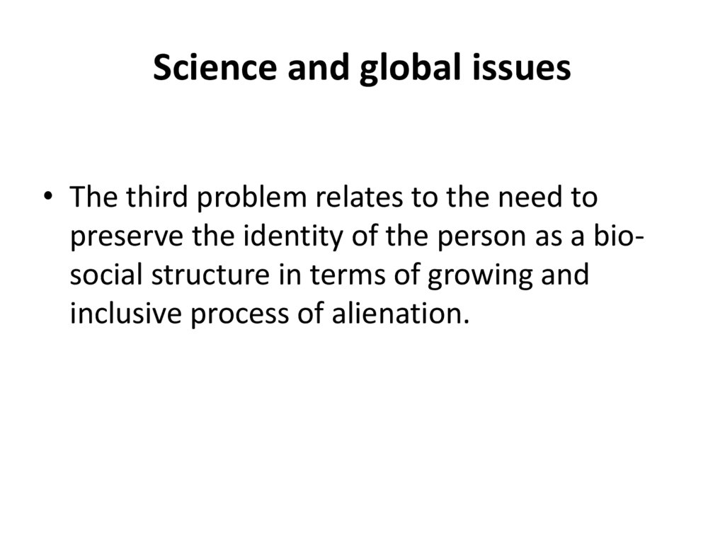 Science and global issues