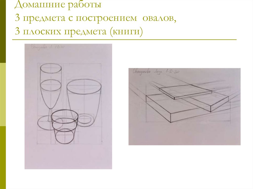 Линейно конструктивный рисунок коробки