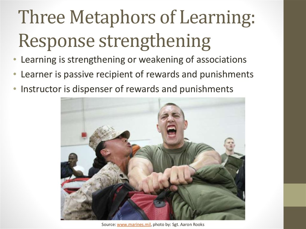 Three Metaphors of Learning: Response strengthening