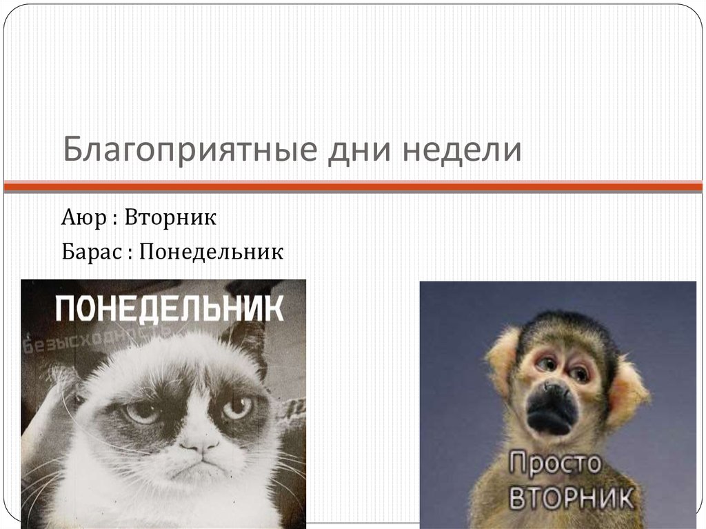 Благоприятные дни недели