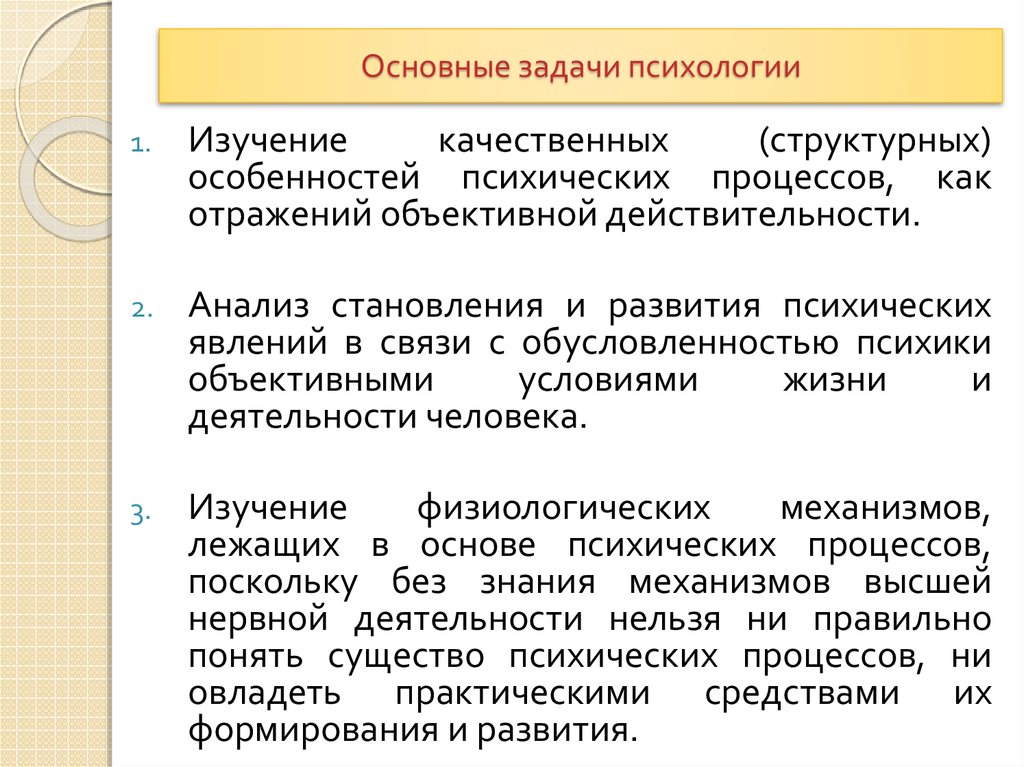 Основные задачи психологии. Задачи психологии общения. Задачи психологии искусства. Задачи психологии развития.